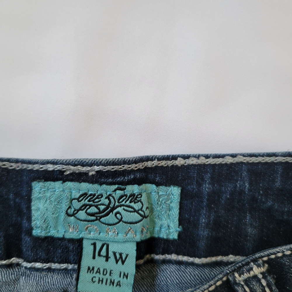 One‎ 5 One Dark Blue Straight Leg Jeans - Picture 8 of 14